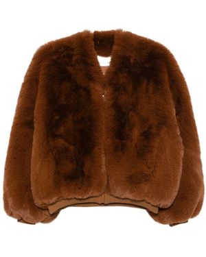 Frankie Shop Jassen ,Bruin ,Nylon Senna Faux Fur Collarless Jacket
