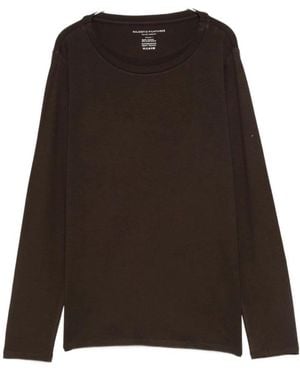 Majestic Filatures Brauner Pullover Runder Ausschnitt Gerader Saum