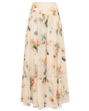 Zimmermann Rokken ,Veelkleurig ,Carousel Burnout Midi Rok - Naturel