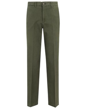 BRIGLIA Bruine Slim Fit Modal Broek - Groen