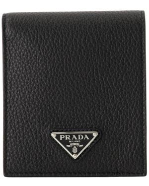 Prada Leren Portemonnee - Zwart
