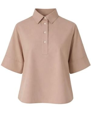 Gran Sasso Tops ,Roze ,Korte Mouw Overhemd Met Knopen - Bruin
