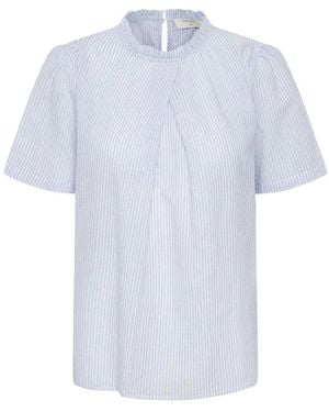 Cream Blouses - Blue