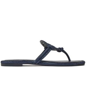 Tory Burch Miller Knotted Crystal Sandal - Blau