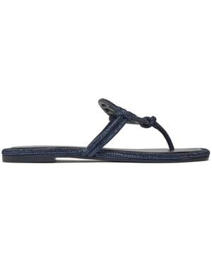Tory Burch Schoenen ,Blauw ,Leer Miller Knotted Crystal Sandal