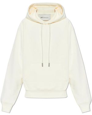 Ami Paris Hoodies & Sweatvesten ,Katoen De Coeur Hoodie - Wit