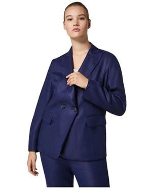 Marina Rinaldi Soft Pure Linen Blazer - Blau
