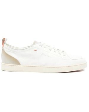 Santoni Schoenen ,Wit ,Leer Montecarlo Sneakers