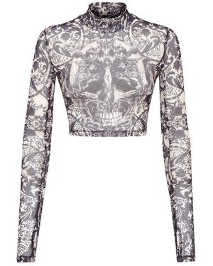 Philipp Plein Long Sleeve Tops - Grigio