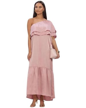 Studio Amaya Kleedjes ,Roze ,Polyester Linne Dress