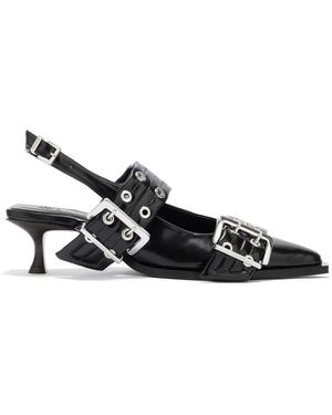 Ganni Buckle Kitten Heel - Schwarz