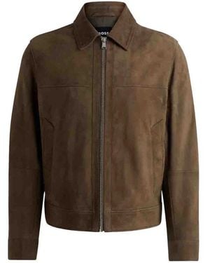 HUGO Leather Jackets - Brown