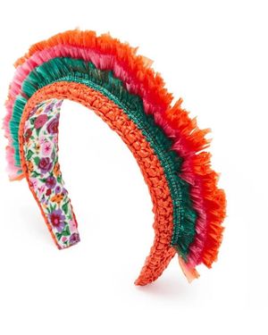 La DoubleJ Accessoires ,Oranje ,Polyester Boho Beach Haarband - Rood