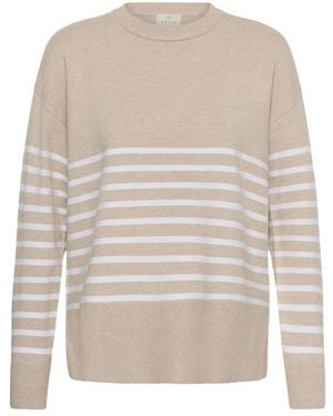 Kaffe Round-Neck Knitwear - Blanc