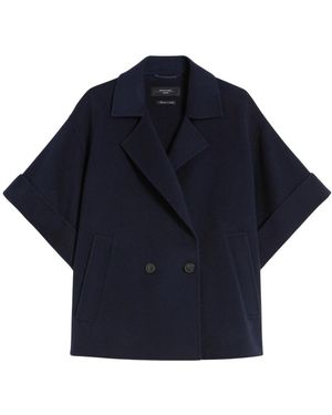 Max Mara Kurzer Wollmantel - Blau
