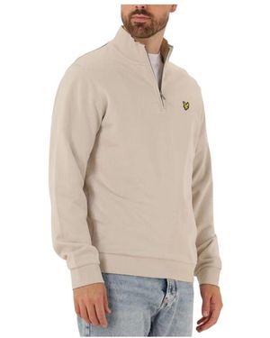 Lyle & Scott Loopback Quarter Zip Sweater - Natur