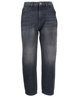 Yes-Zee Jeans neri a vita alta con chiusura lampo - Blu