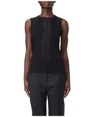 Helmut Lang Schwarzes Durchsichtiges Ärmelloses Top