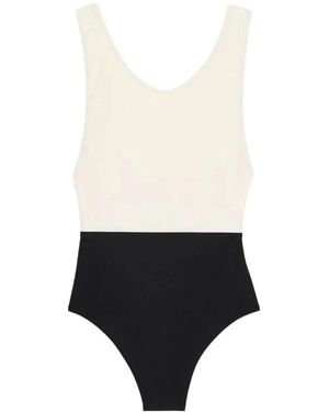 Ami Paris Bicolor Badpak Uit Één Stuk - Wit