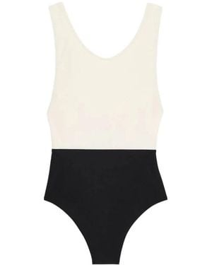 Ami Paris Bicolor One Piece Swimsuit - Weiß