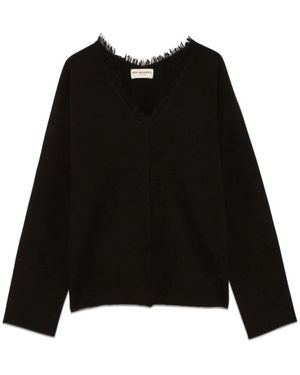 Roy Rogers Wollpullover Mit V-Ausschnitt - Schwarz
