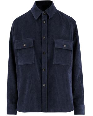 F.it Overhemden ,Blauw ,Nylon Ribbed Stretch Nylon Blend Shirt