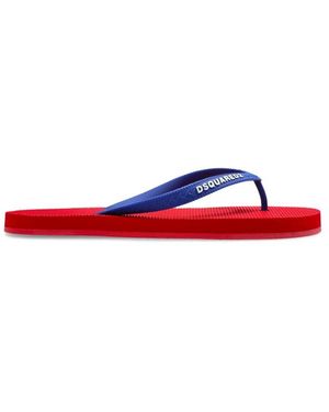 DSquared² Schoenen ,Rood ,Logo Flip-Flops