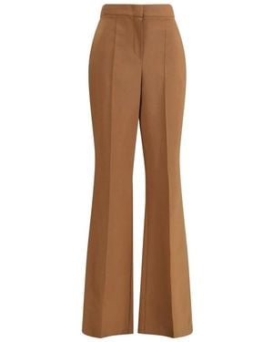 Fendi Elegante Wol Charleston Broek - Bruin