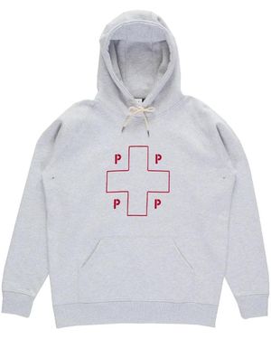 Pop Trading Co. Lifesaver Kapuzenpullover Aschgrau - Weiß