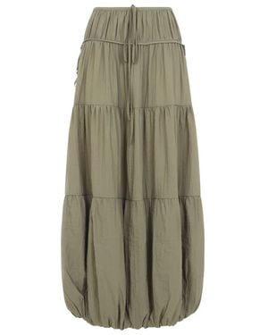 Co. Soft Gathered Bubble Midi Rok - Groen