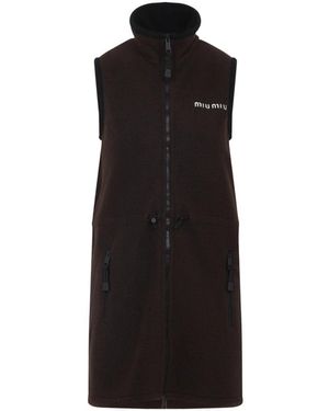 Miu Miu Ebony Ärmelloses Midi-Kleid - Schwarz