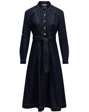 Salsa Jeans Midi Hemdkleid - Blau