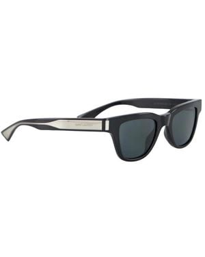 Saint Laurent Accessoires ,Zwart ,Nylon Zwarte Wellington Zonnebril Met Kristal Details