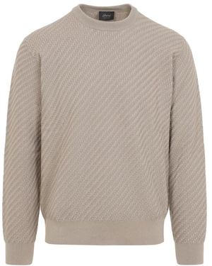 Brioni Baumwoll- Und Seidenpullover - Grau