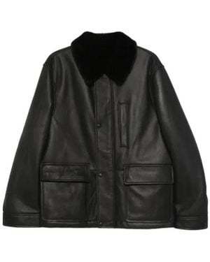 Yves Salomon Leather Jackets - Black
