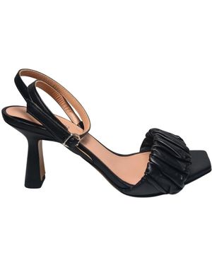 Pollini Schoenen ,Zwart ,Leer Gepolsterte Nappa Leder Sandalen - Blauw