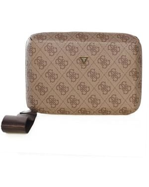 Guess Monogramma modena clutch cubo rigido - Marrone