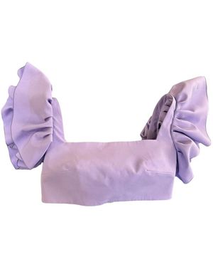 Giulia N Couture Paarse Basic Tops Voor Vrouwen