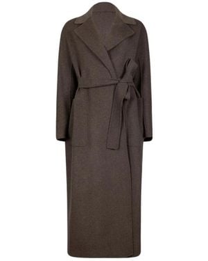 Max Mara Lange Wollen Ceintuurjas - Bruin