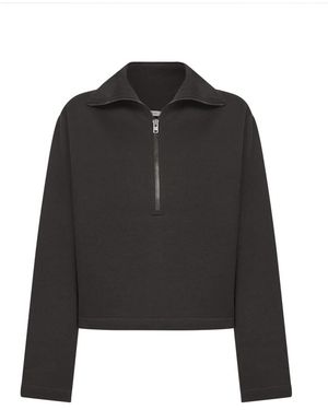 Lemaire Hoher Kragen Reißverschluss Pullover Grau - Schwarz