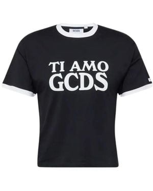 Gcds Schwarzes T-Shirt Mit Kurzen Ärmeln Modernes Design