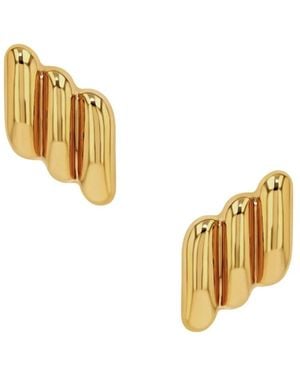 Anine Bing Goudgeribbelde Diagonale Oorbellen - Metallic