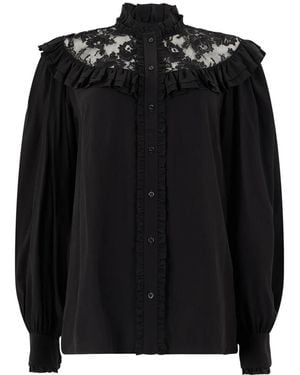 Chloé Seidenbluse Mit Rüschen - Schwarz