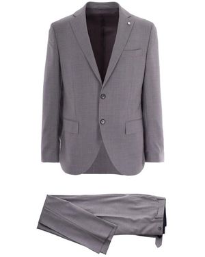 Lubiam Kostuums ,Grijs ,Wol Single Breasted Suit