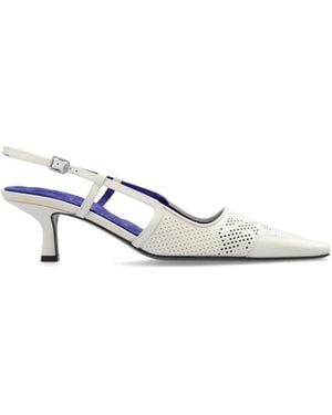 Burberry Schoenen ,Leer Chisel Slingback Kitten-Heel Pumps - Wit
