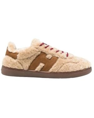 Hogan Schoenen ,Leer Coole Sneakers - Naturel