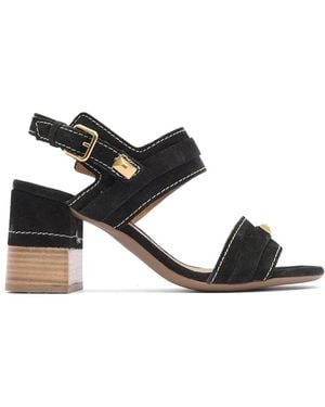 Alpe Schwarze wildleder-high-heel-sandalen