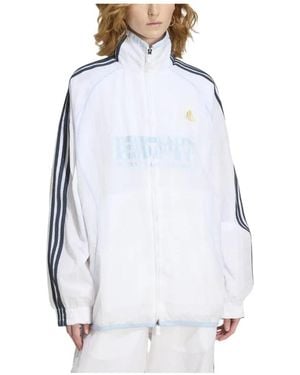 adidas Fitness ,Wit ,Polyester Teamgeist 2.0 Tracktop - Blauw