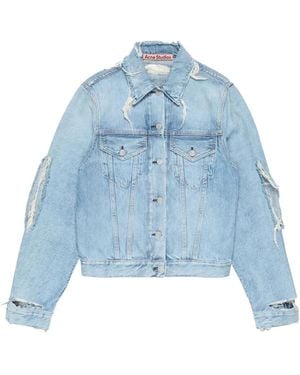 Acne Studios Distressed Denimjacke - Blau