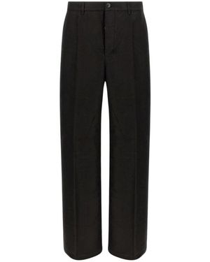Rick Owens Broeken ,Zwart ,Katoen Pantalon Met Persvouw